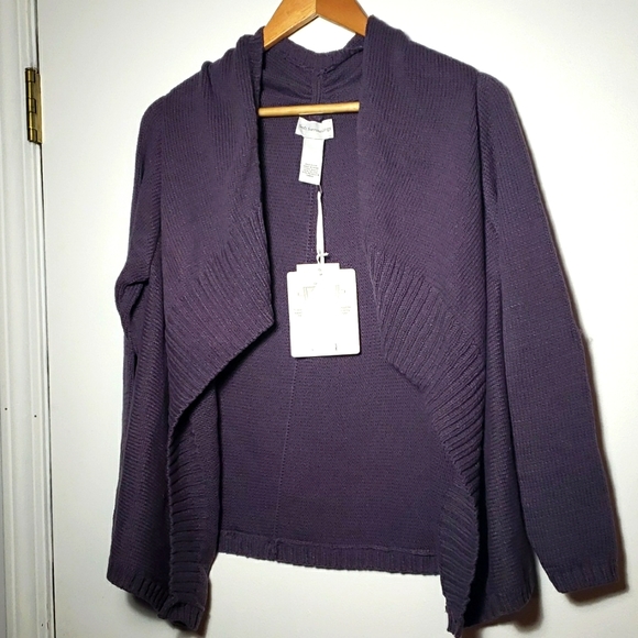 Soft Surroundings purple knit cardigan - Picture 1 of 6